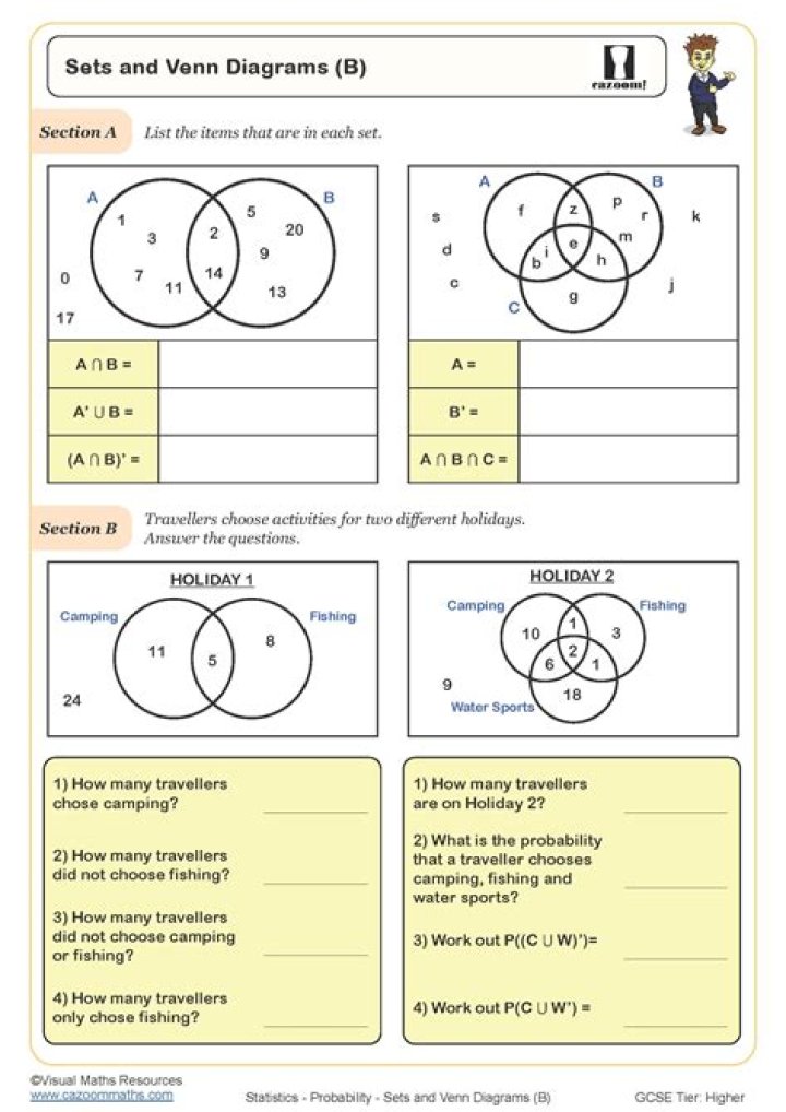 Venn Diagram Boolean Algebra Operations: Practice Questions & Answers PDF