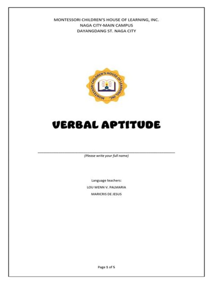 Free Verbal Aptitude Test PDF: Practice & Prepare Effectively