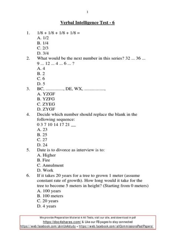 Verbal Intelligence Test Questions and Answers PDF – Instant Download
