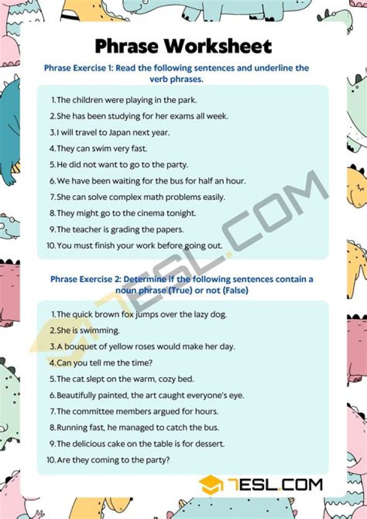 Verbal Phrases Worksheet with Answers PDF – Printable Practice for Students