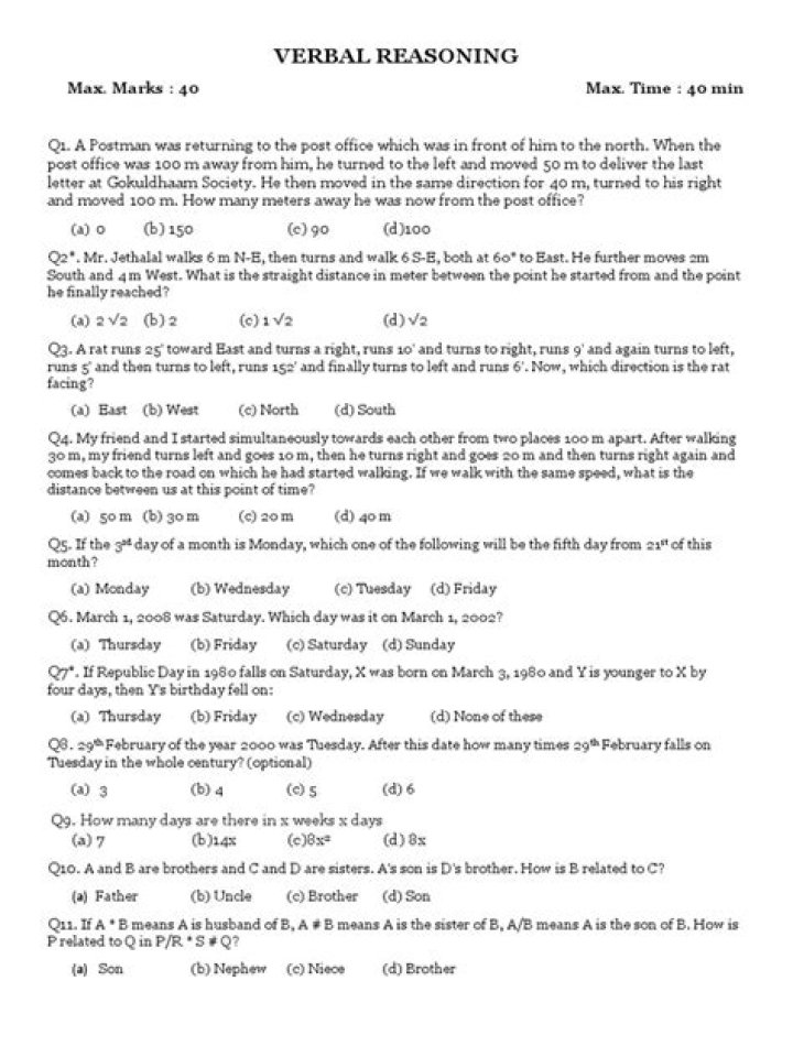 Verbal Reasoning Questions & Answers PDF: Master Test Skills
