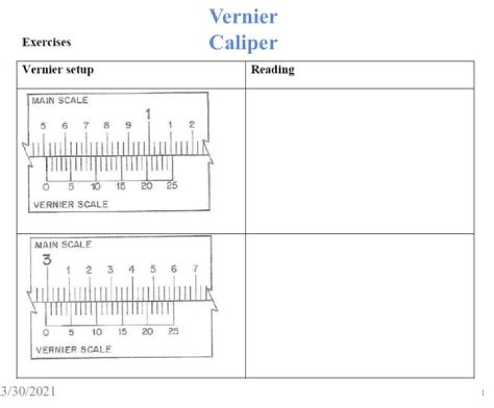 Master Vernier Caliper Reading: Practice Exercises with Answers PDF