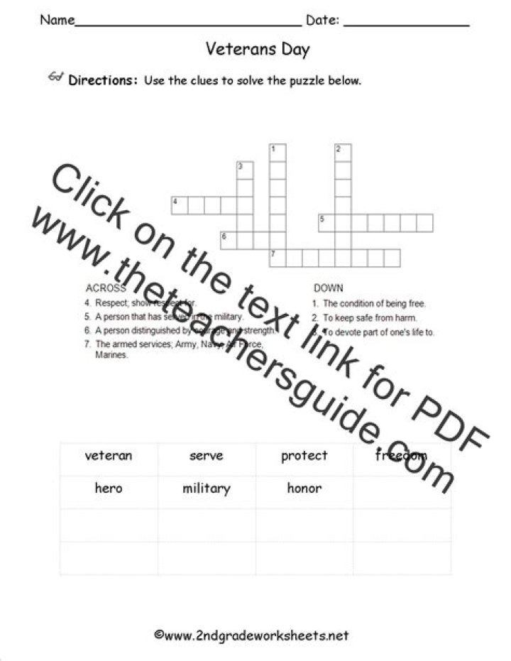 Free Veterans Day Worksheet PDF – Printable Resources for Veterans Day Activities
