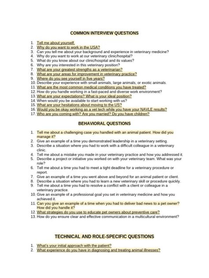 Essential Veterinary Interview Questions PDF for New Graduates