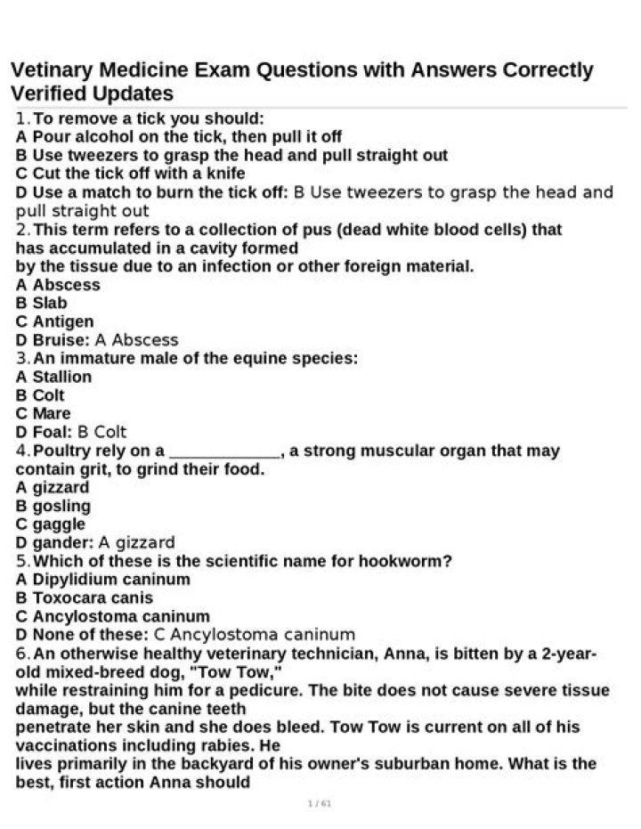 Veterinary Medicine Questions and Answers PDF – Expert Answers for Pet Owners