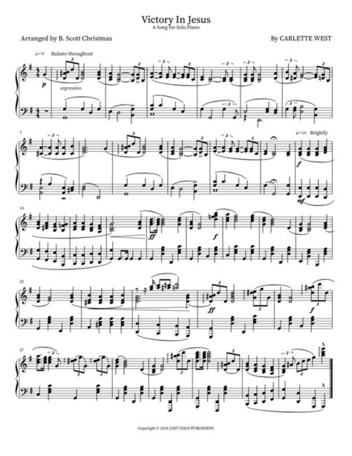 Victory in Jesus Sheet Music PDF Free Download – Instant Access