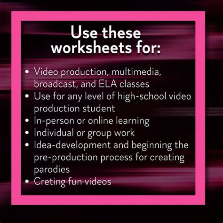 Video Production Worksheets PDF: Free Download for Beginners & Professionals