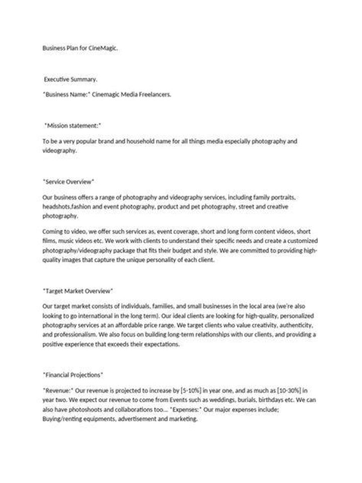 Videography Business Plan PDF: Start Your Studio Today