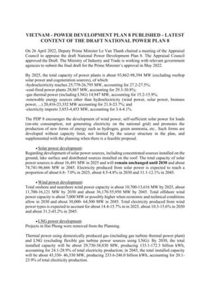 Vietnam Power Development Plan 8 PDF: Key Updates & Energy Strategy