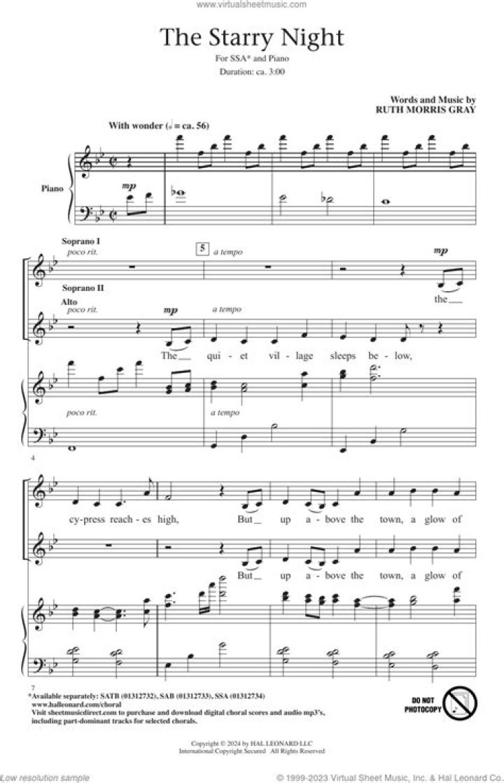 Vincent Starry Starry Night Sheet Music PDF – Free Download