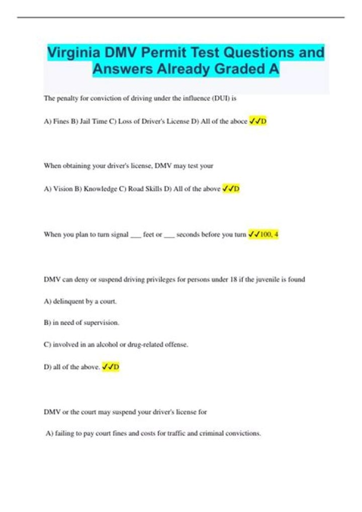 Virginia DMV Practice Test PDF – Free Download & Study Guide
