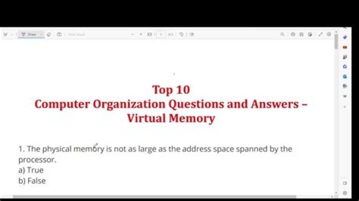 Virtual Memory Questions and Answers PDF: Master Computer Concepts