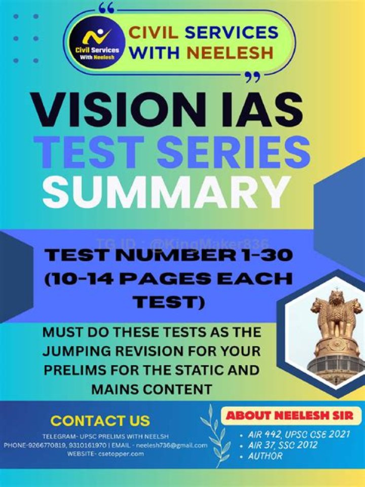Vision IAS Test Series 2025 PDF – Download Full Mock Tests & Score Analysis