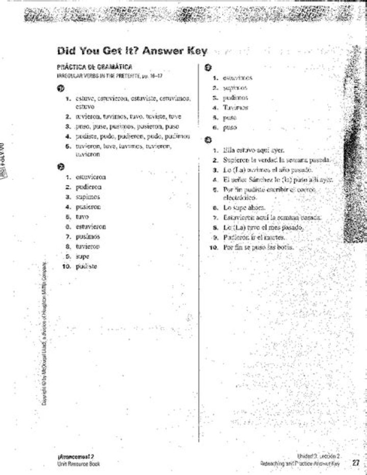 Vista Higher Learning Spanish 2 Answer Key PDF – Instant Download