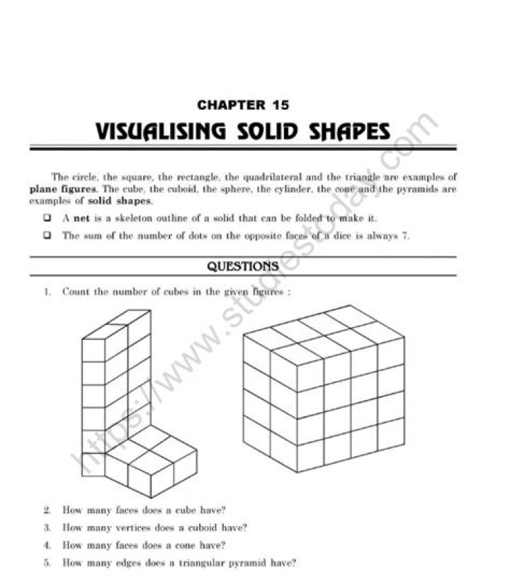 Visualising Solid Shapes Class 7 Worksheets PDF: Perfect Practice & Revision