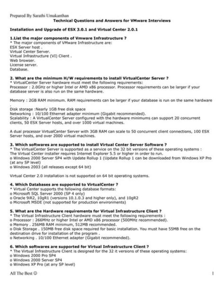 Top VMware Interview Questions & Answers PDF for Success