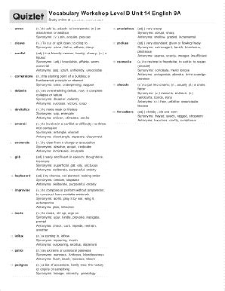 Level A Vocabulary Workshop Answer Key PDF – Instant Download