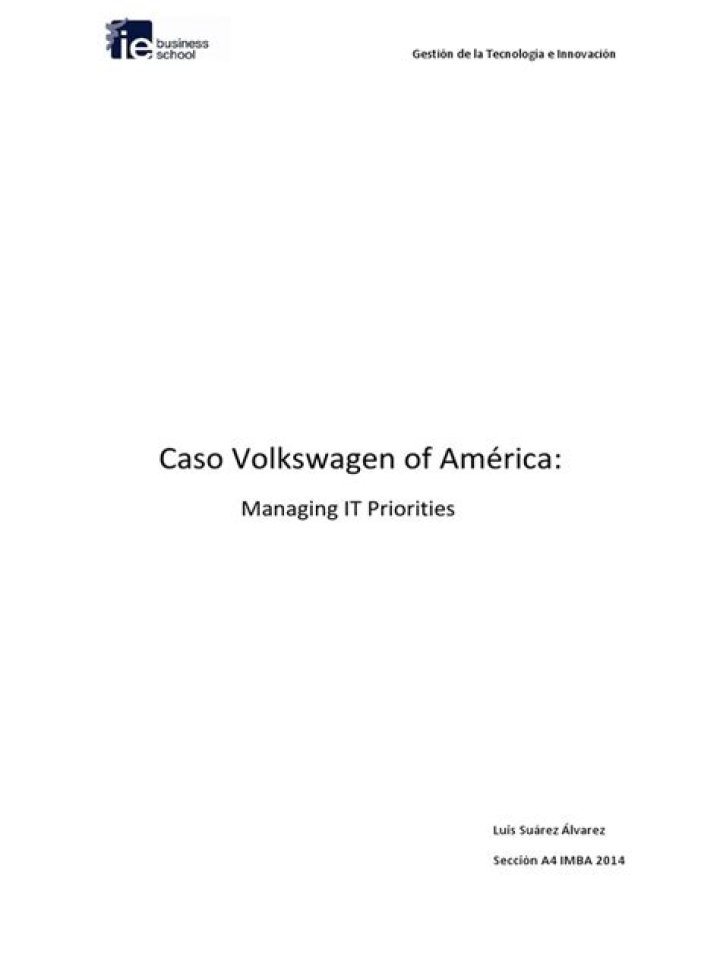 Volkswagen of America’s Key Priorities: A PDF Overview of Operational Focus