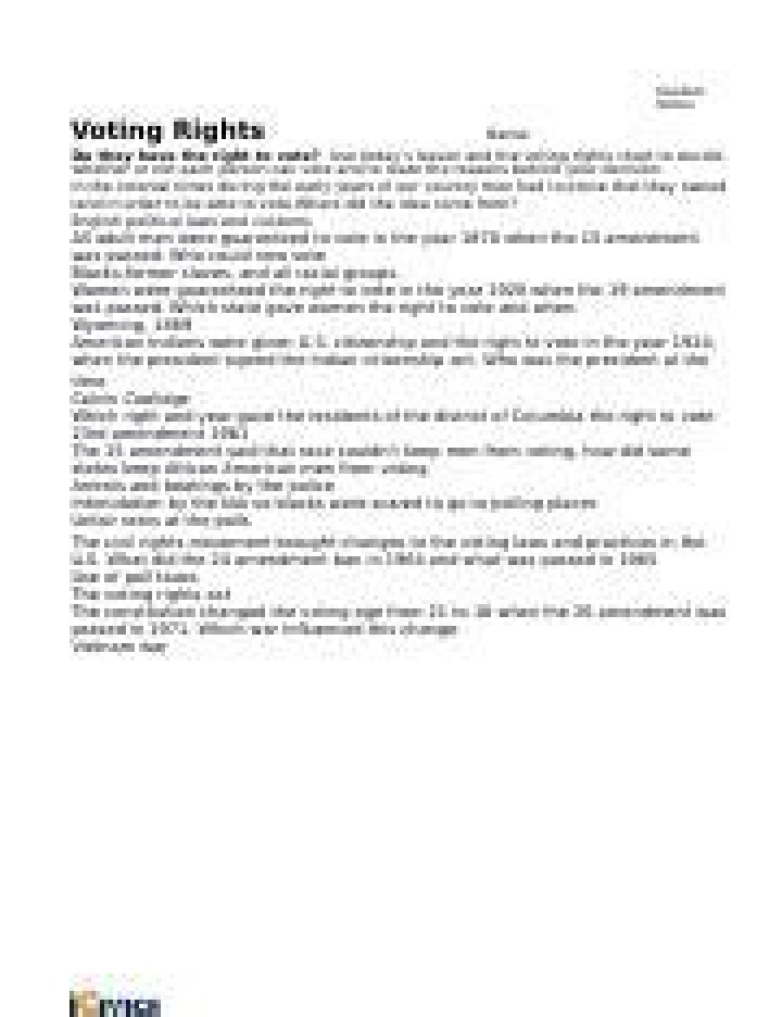 Voting Rights Civics Answer Key PDF – Official Study Guide