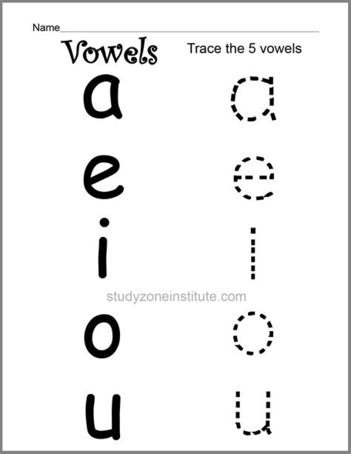 Free Vowels Tracing Worksheets PDF – Printable Phonics Activities
