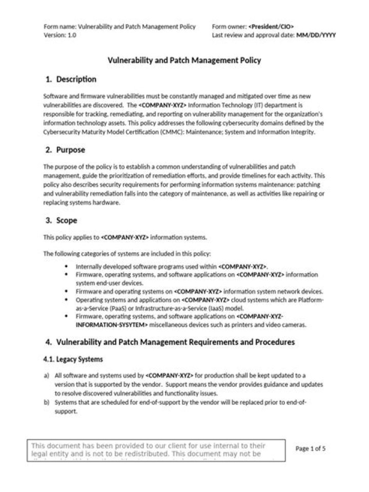 Vulnerability and Patch Management Policy PDF: Secure Your Systems Effectively