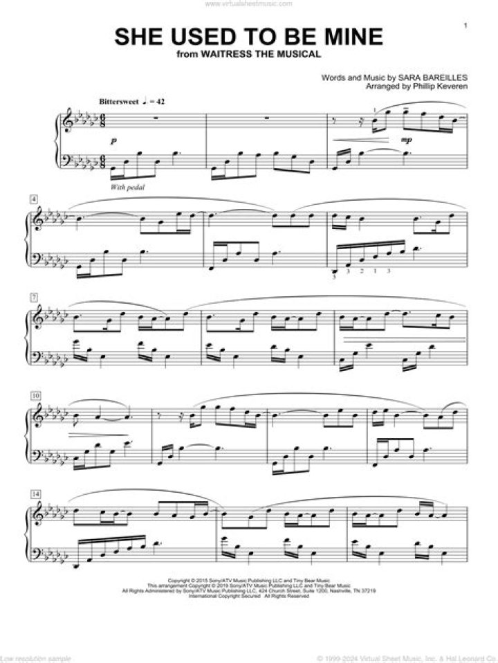 Waitress Piano Sheet Music PDF – Instant Download