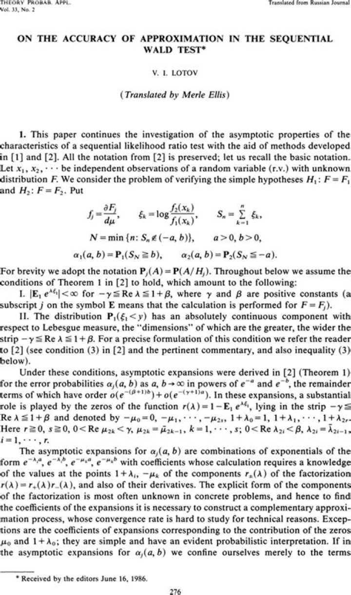 Original Paper: Wald Sequential Probability Ratio Test Analysis