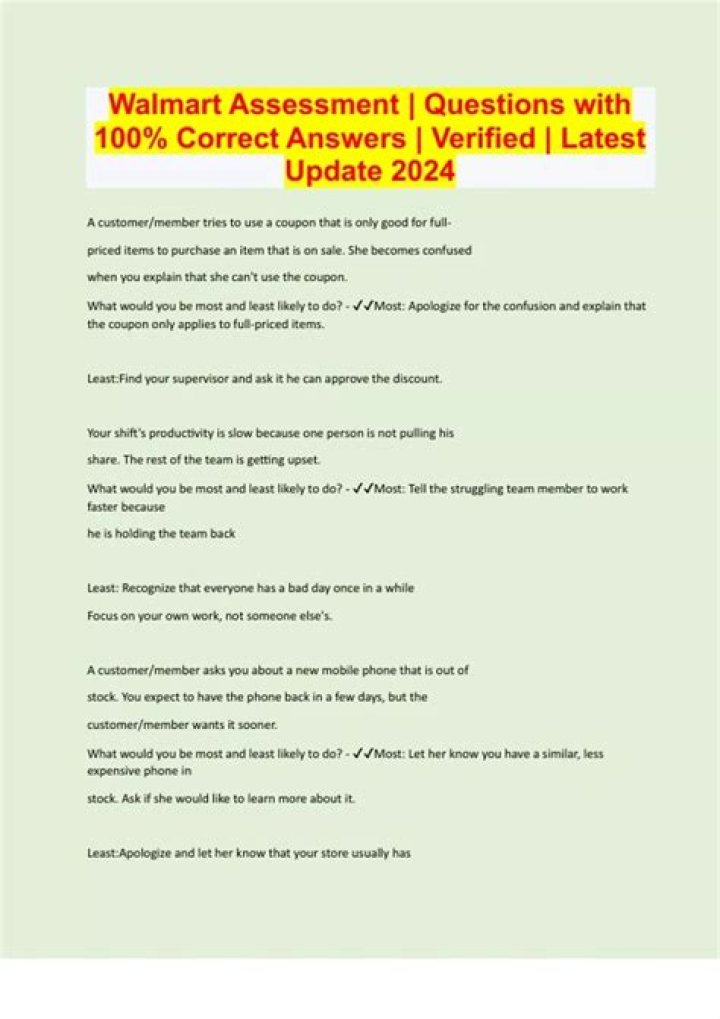 Walmart Assessment Test Answers 2022 PDF – Get Instant Results