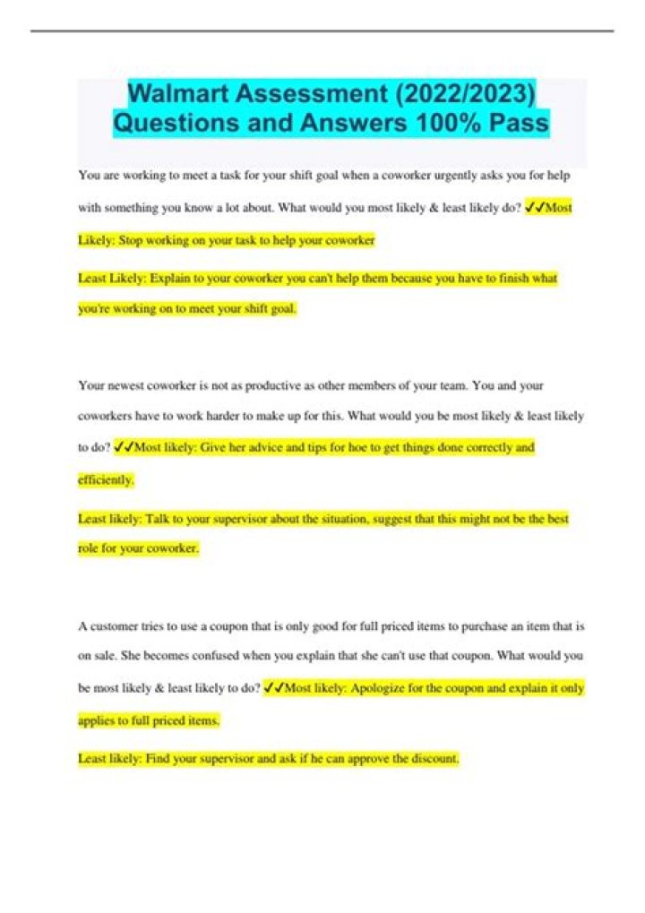 Walmart Lottery Post Assessment Management Answers PDF – Instant Results