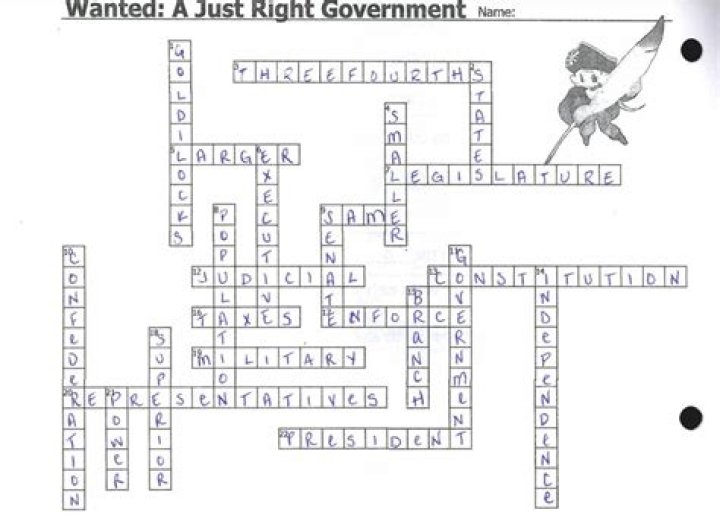 Just Right Government Crossword Answer Key PDF