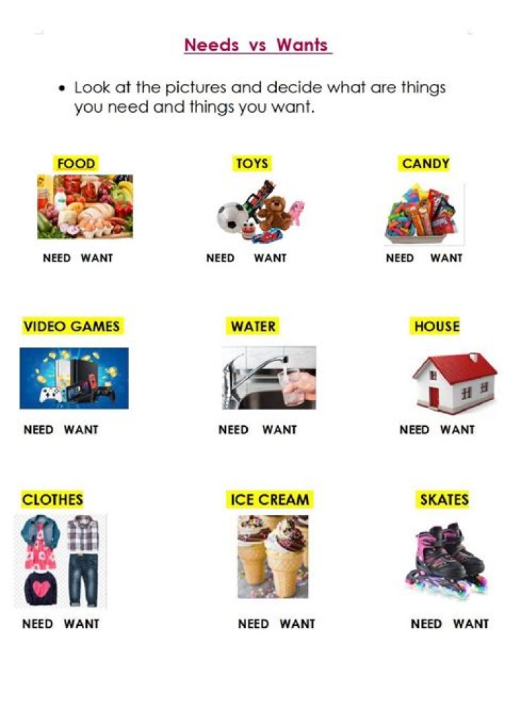 Wants and Needs Worksheet PDF – Free Download for Clarity