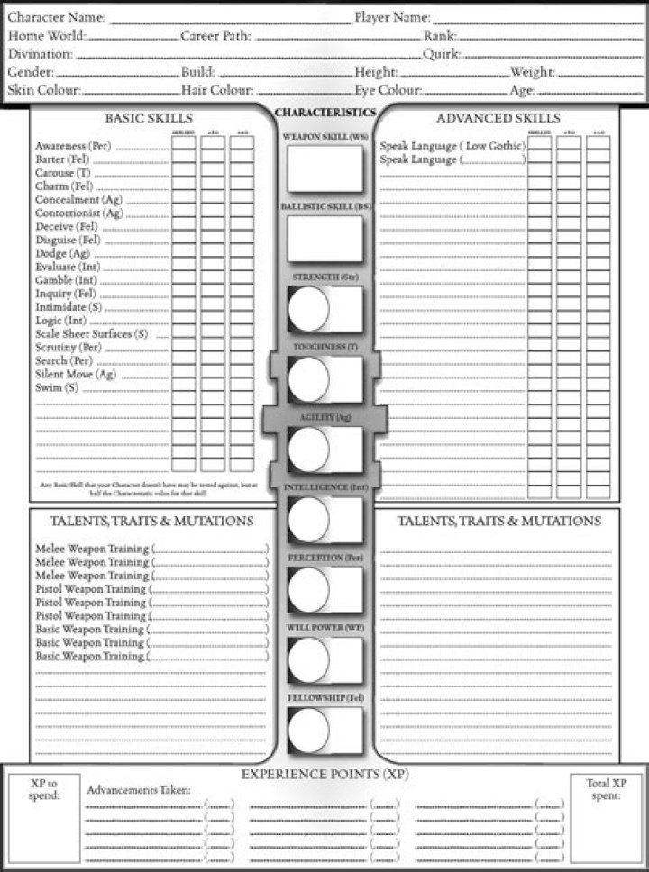 Warhammer 40k Character Sheet PDF – Print & Play Ready Guide