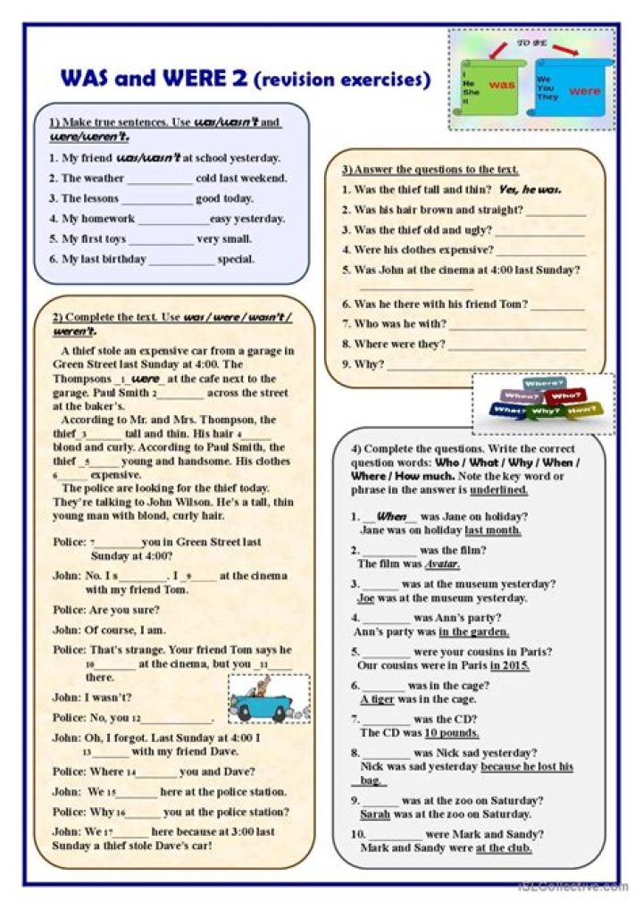 Free PDF Workbook: Master Was vs Were with Practice Exercises
