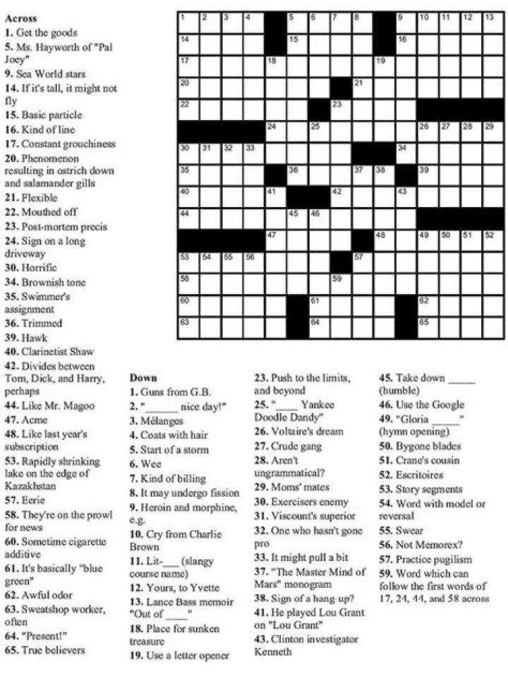 Washington Post Sunday Crossword Puzzle Answers Today PDF