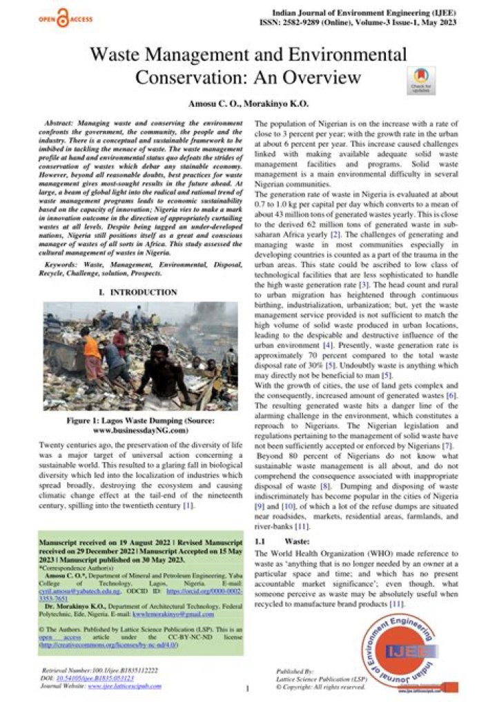 Comprehensive Waste Management Articles PDF for Professionals