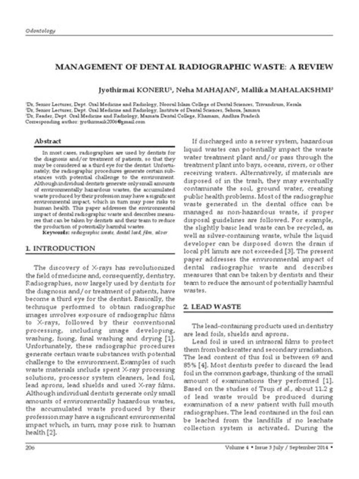 Optimizing Waste Management in Dentistry: A Comprehensive PDF Guide