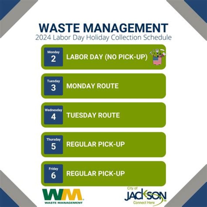 Jackson TN Waste Management Holiday Schedule 2024: PDF Guide & Collection Dates