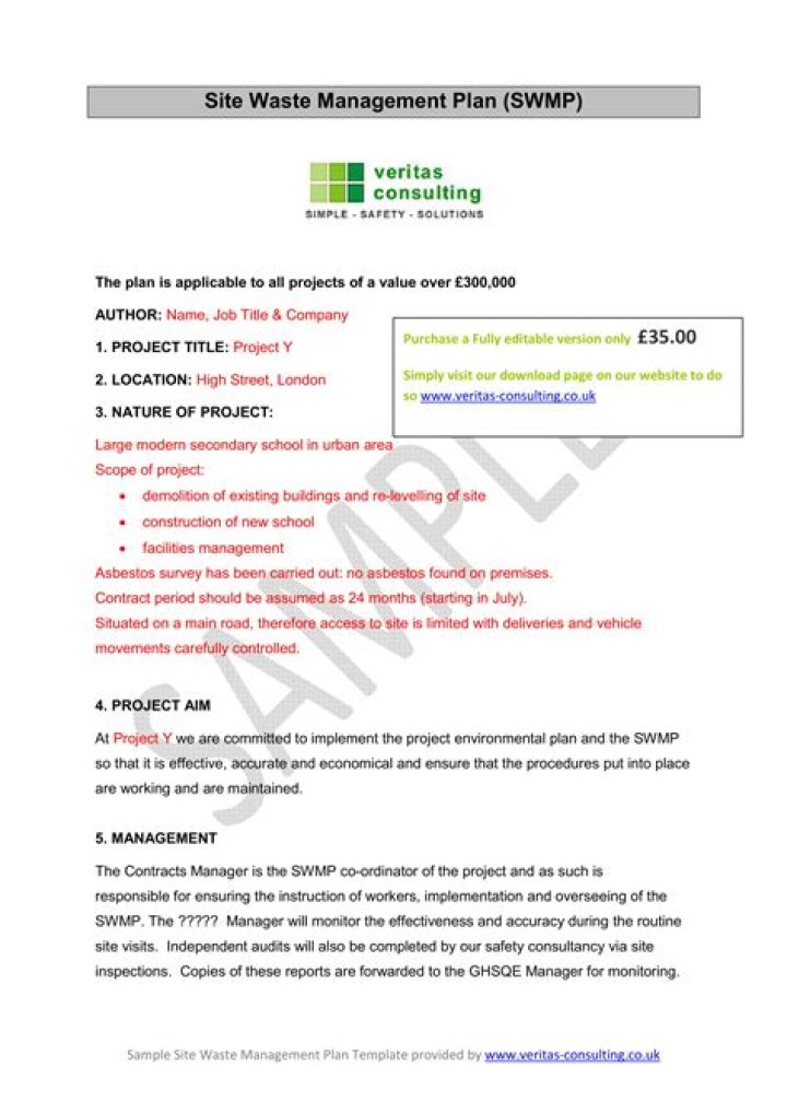 Essential Waste Management Plan for Construction Site PDF Guide