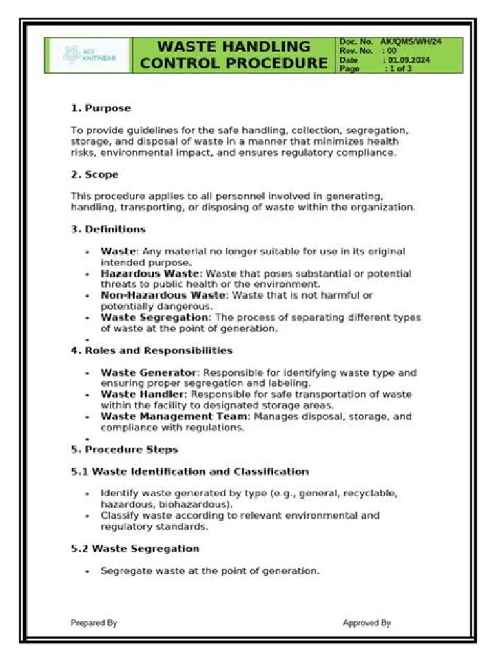 Waste Management SOP PDF: Essential Guidelines for Effective Waste Handling