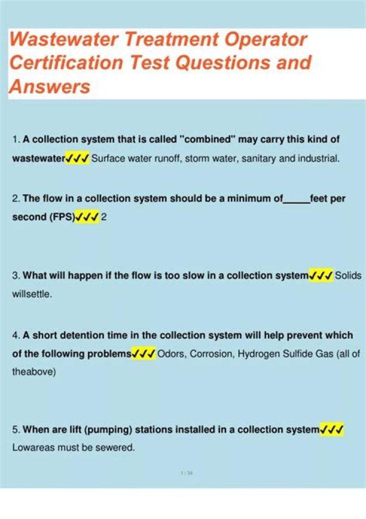 Wastewater Treatment Interview Questions and Answers PDF Guide