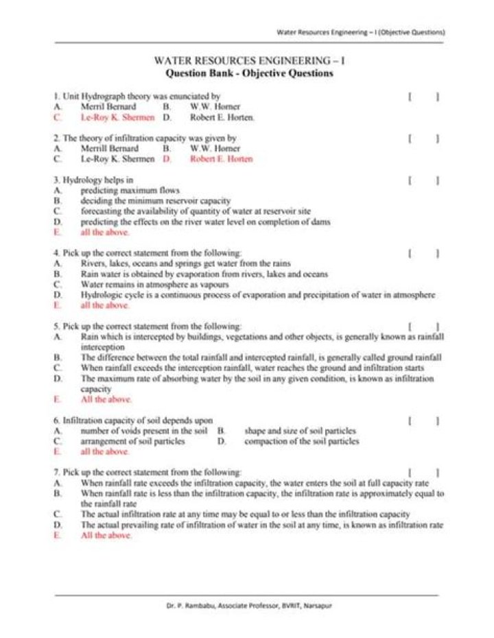 Water Resources Engineering Q&A PDF: Expert Questions & Answers