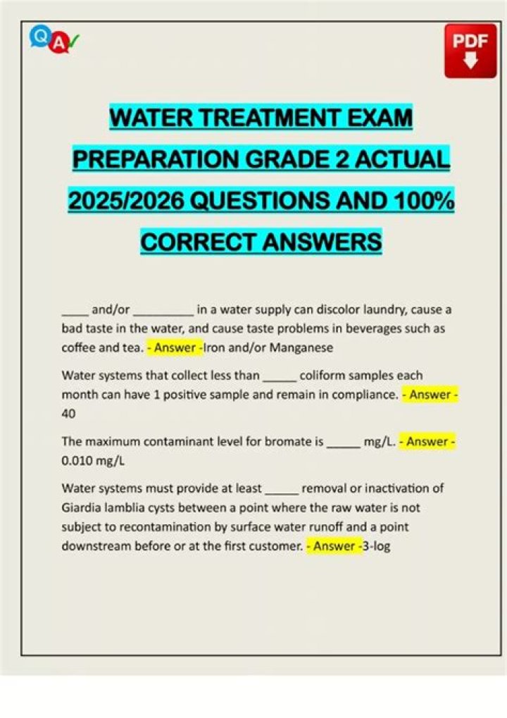 Water Treatment Questions & Answers PDF: Expert Answers for Safe Water