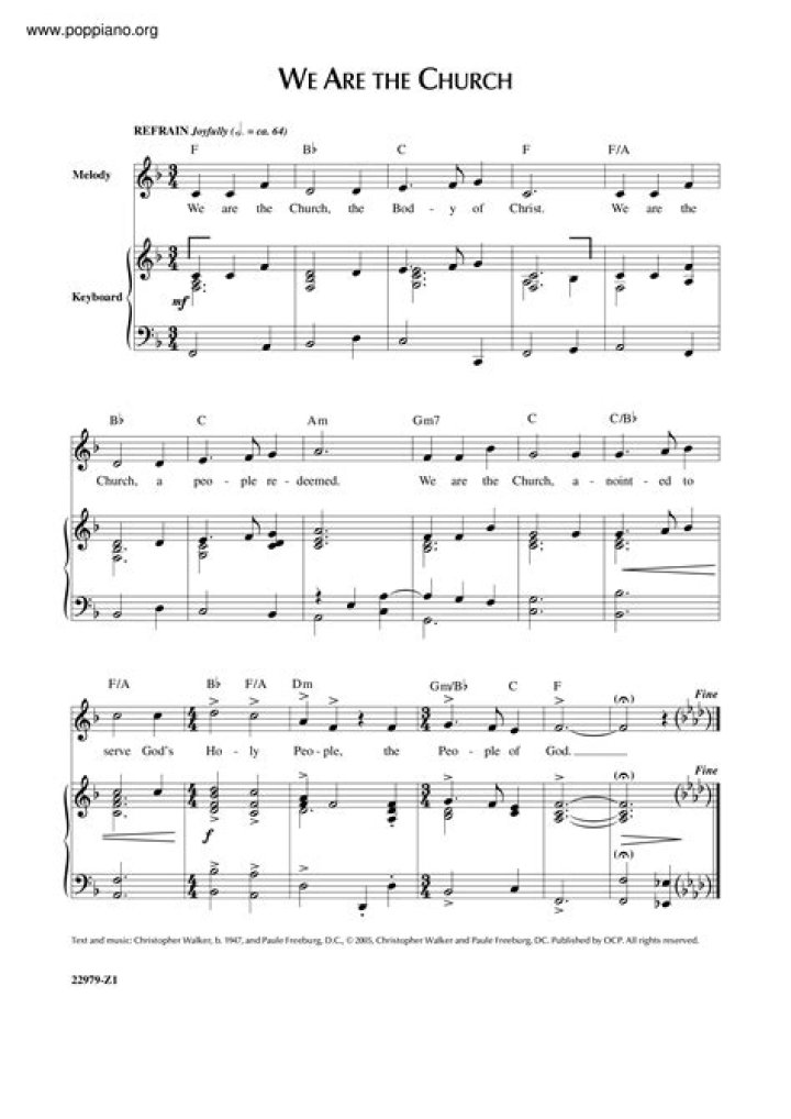 Download Free 'We Are the Church' Sheet Music PDF