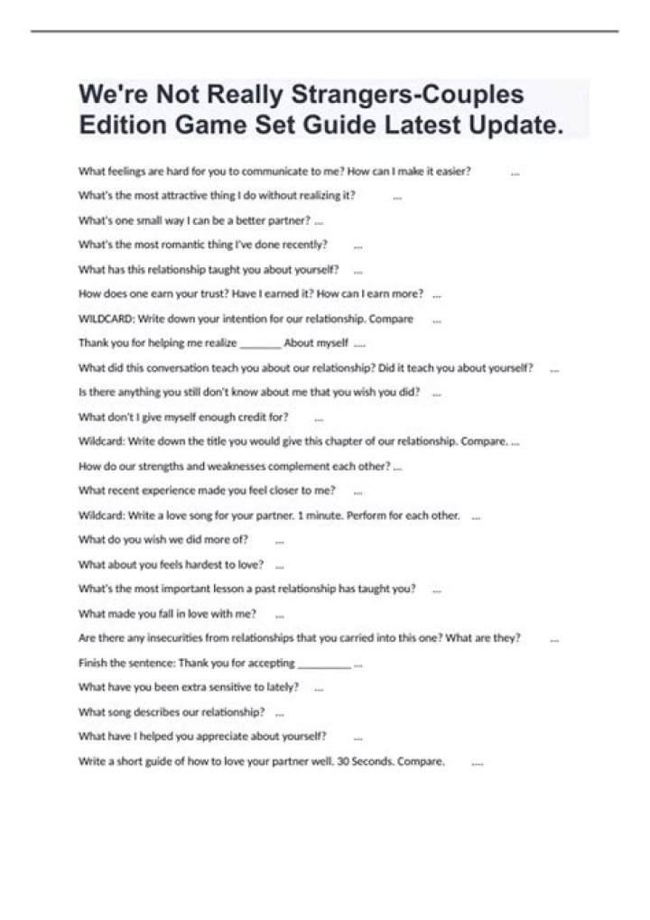 We’re Not Really Strangers: Couples Questions PDF Free Download