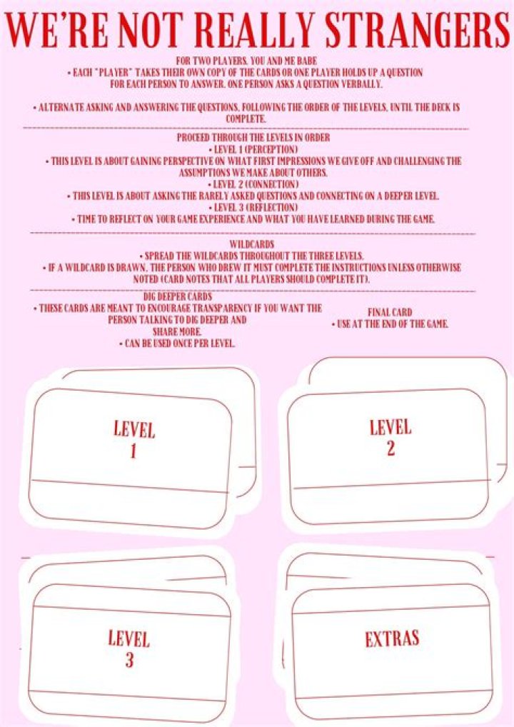 We're Not Really Strangers Game: Free PDF Questions & Answers