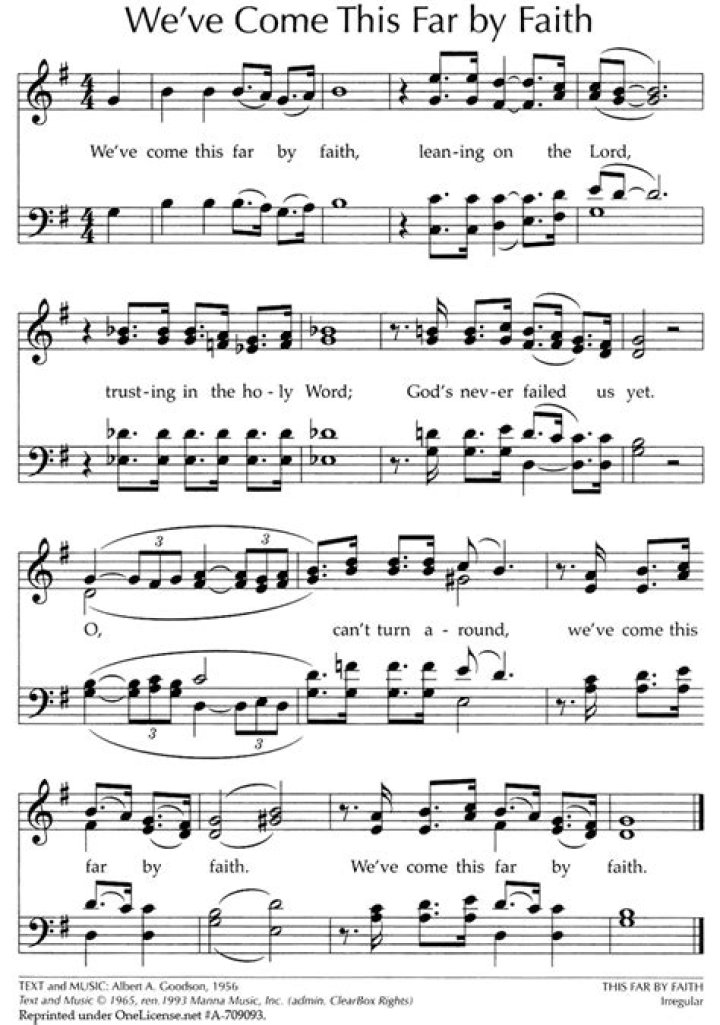 We've Come This Far by Faith: Free Sheet Music PDF Download