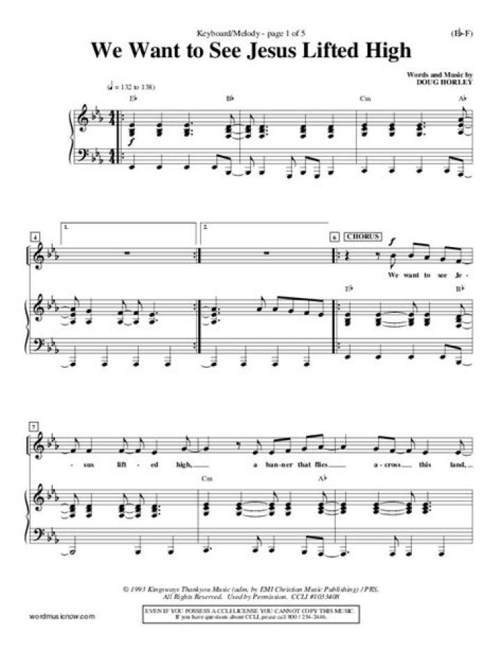 Sheet Music PDF: Jesus Lifted High – Uplifting Worship Tune