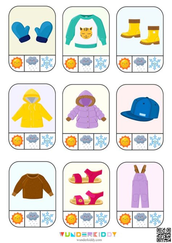 Weather & Clothes Worksheets for Kindergarten PDF – Printable Learning Activities
