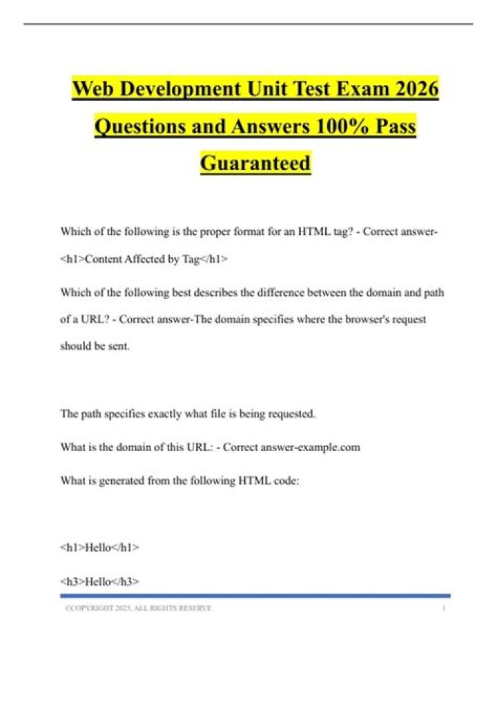 Web Development Exam Questions and Answers PDF – Practice Smart