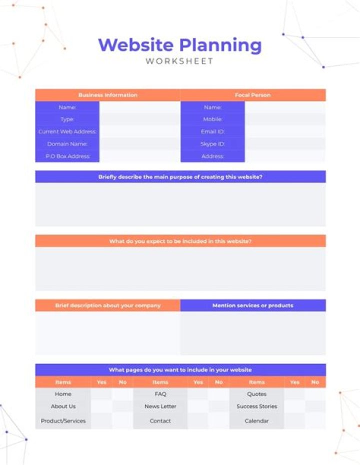 Free Website Planning Worksheet PDF – Perfect for Launching Your Site